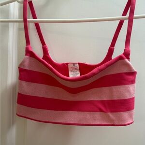 NWOT FP Movement by Free People Pink & Hot Pink Striped Tighten Up Sports Bra